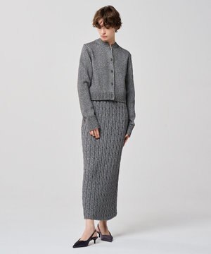  グロッシー ニット スカート（uncrave WHITE）