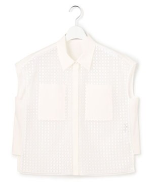  【WEB＆一部店舗限定】 SustainableSquareLace フレンチスリーブシャツ