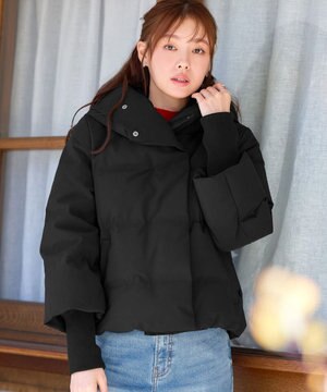 袖口リブデザインシームレスダウン