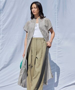  【洗える】 キュプラローンストライプ ワンピース