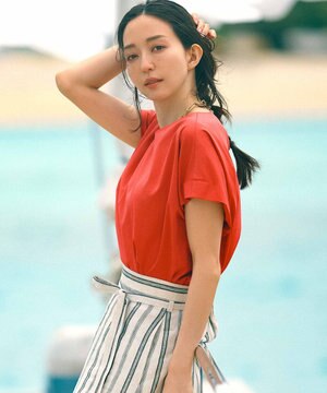  【洗える】スムースデザイン フォルム カットソー