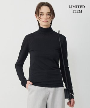  【WEB限定】 コットンレーシージャガード ハイネックカットソー