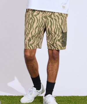  【MEN】ストライプカモフラ メッシュポケットショーツ ゴルフ