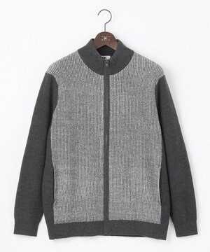  【キングサイズ・軽量/イージーケア】 KARL KARLジップ ニット ブルゾン