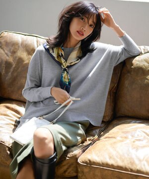  【12色展開/新色追加】ウーステッドウール ビッグシルエット ニット