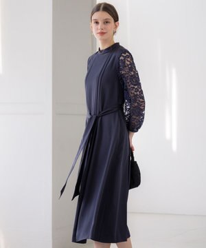 【APPLAUDIR】ノーブルサテン レースコンビドレス