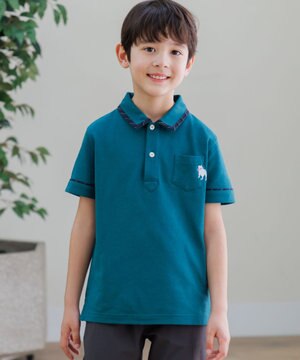  【140-170cm】カノコ バックブル 半袖ポロシャツ