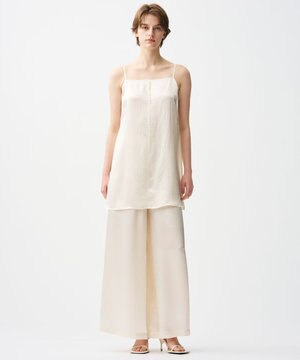  アセテートヴィンテージサテン ワイドパンツ