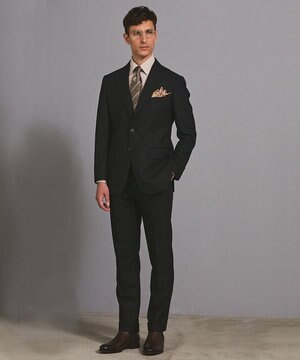  シワになりにくい【御幸毛織/みゆきけおり】DRY SPINNER(ドライスピナー)スーツ_ブラック