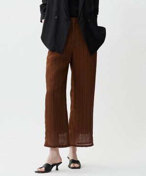 スクエアチェックレノクロス ワイドストレートパンツ