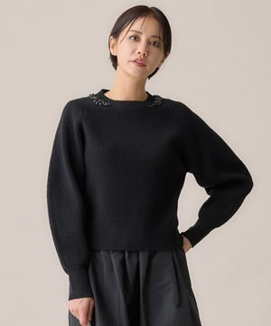  【カタログ掲載・洗える】ビジュー ニット