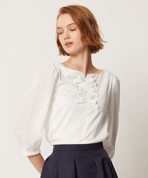  【洗える】LITTLE BOW トップス