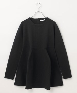 【洗える】フォルムペプラムチュニックニット