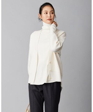  【洗える】ウールカシミヤ Vネックカーディガン