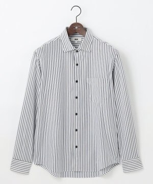  【綿100％・自然なストレッチ】マイクロストライプジャージー シャツ