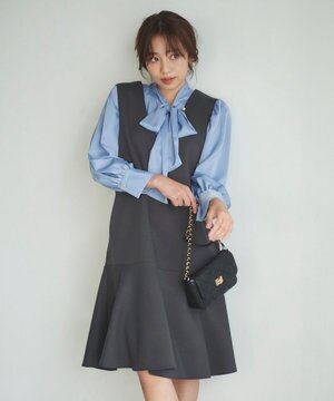 【ONWARD CROSSET MAG掲載】パールポイントダンボールジャンパー スカート