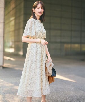  【洗える】プリント ワンピース