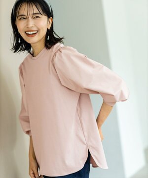  【洗濯機可】着映えるシャーリングトップス