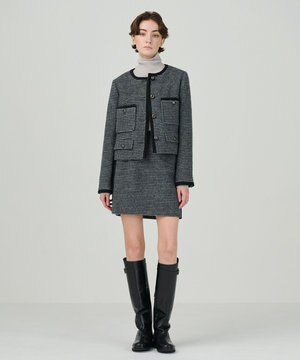  シャギーチェックミニスカート