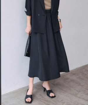  【UVケア・速乾・洗える】シルクエステルタフタ フレアスカート