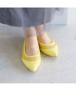  <carino>【レイン対応】メッシュポインテッドトゥパンプス