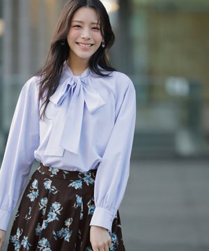  【2WAY】リボンギャザー ブラウス