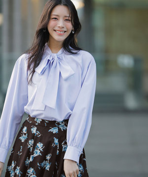 【2WAY】リボンギャザー ブラウス