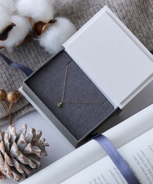  【K10】ジュエルラックネックレス　ペリドット/8月誕生石/天然石/全長:40cm