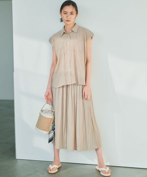  ギャザーライトデシン パンツ