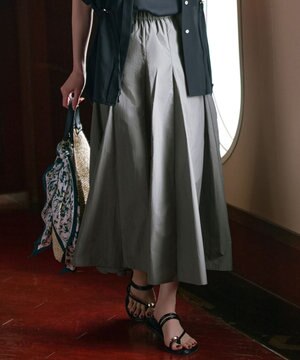 【撥水加工/洗える】ナイロンコットンタフタ フレア スカート