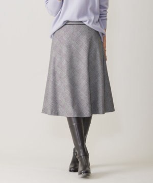  クラシカル グレンチェック フレアー スカート