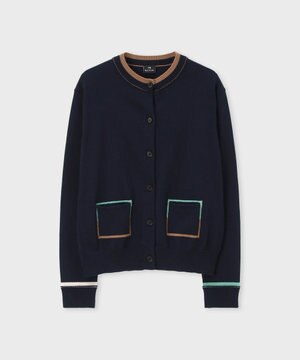  アクセントカラー カーディガン