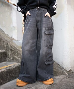  ヴィンテージウォッシュバギーカーゴパンツ