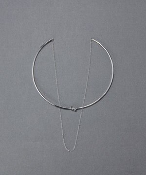  ノットラインレイヤードチョーカー　シルバー/ネックレス/ネックカフ/36cm