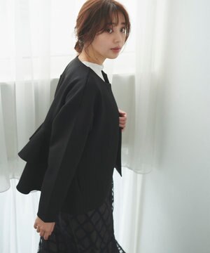  【洗える】ダンボールフリル ジャケット