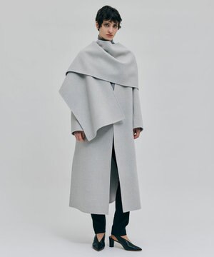 【Oggi 2月号掲載】GRASSE / ストール付きリバーロングコート