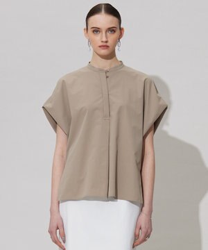 【接触冷感・UVカット・洗える】ヴィンテージスパンブロード デザインブラウス