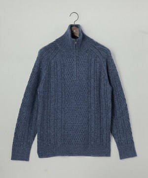  【柔らか】ラムコットンハイネックジップ セーター