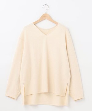 サイドスリットVネックニット