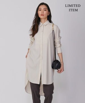  【WEB限定】 アセテートレーヨン ロングシャツ