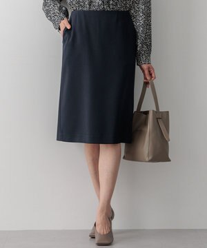  【洗える/セットアップ対応】ウールライクカルゼ タイト スカート