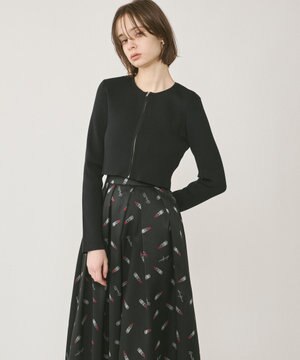  ショートリブニットカーディガン