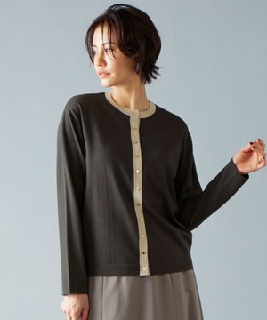 【アンサンブル対応・洗える】ウールシルク カーディガン