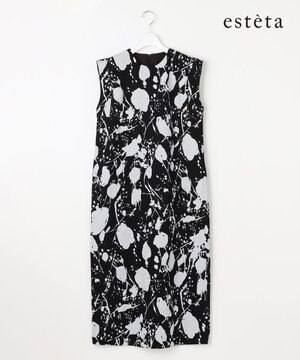  【エステータ】ピグメントプリント ワンピース