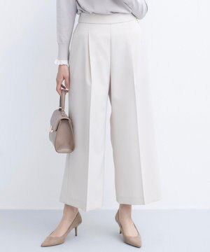  【美シルエット・ストレッチ・シワになりにくい】オシャクロス ガウチョパンツ