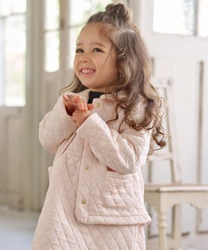  【80-100cm】フラワーキルトジャガード アウター