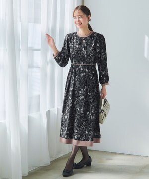  【洗える】トワルドジュイ配色ワンピース