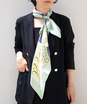  ＜秋の新柄＞【Marcaオリジナル】サークルペイズリー  大判 シルクツイル スカーフ