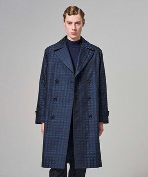  【HIGH GRADE LINE】ドローイングプレイド ダブルブレストコート