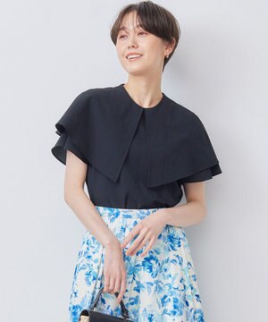  サッカーストレッチ 襟付きブラウス